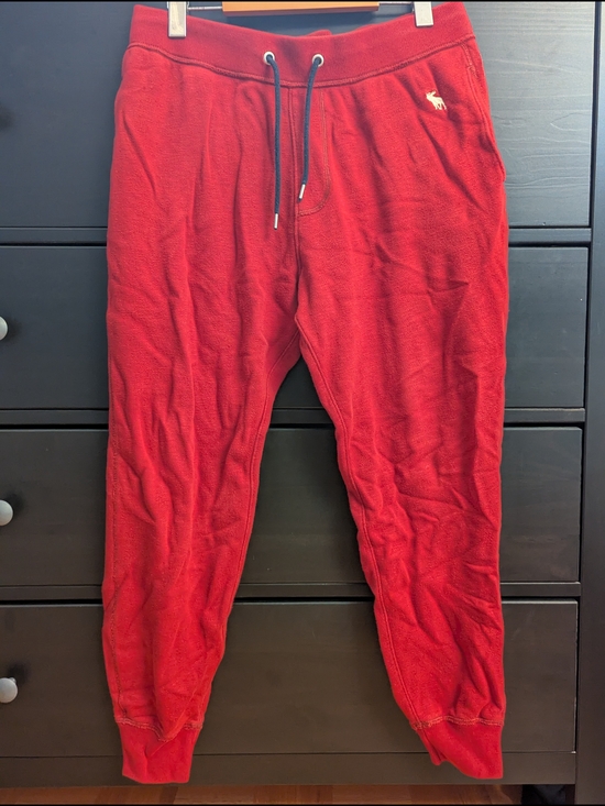 Abercrombie & Fitch Other - Abercrombie & Fitch Classic Fleece Jogger Sweatpants Red Men's Size Medium